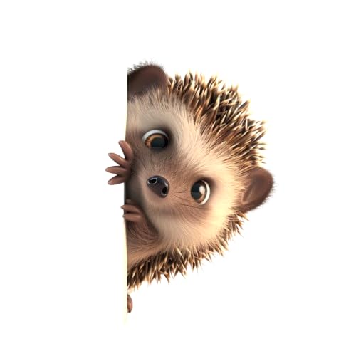 MAKTEM Peeking Hedgehog Car Sticker Decal, Cute Funny 3D Cartoon, Car Accessorie Auto Decoration for Exterior on Bumper, Window, Auto Panel (Hedgehog)