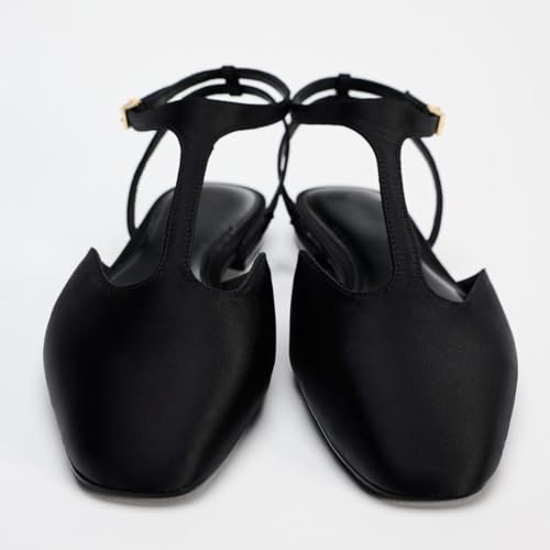 Women's Animal Print Metallic Flat Buckled Ankle Strap Closure Front Strap Open Back Party Dress Office Shoes for Women3