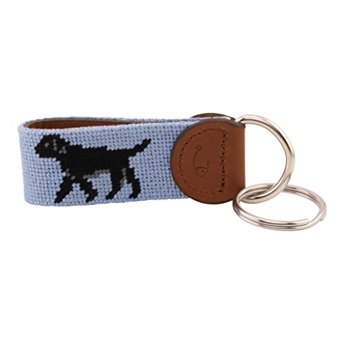 Image of Leather Hand-Stitched Needlepoint Key Fob or Key Chain