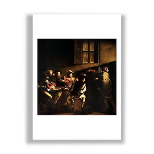 L'appel de Saint Matthieu Caravaggio grand format mat pour salon élégant