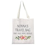 GJTIM Nonna Gift for Grandma from Grandchildren Travel Bag Grandmother Tote Bag (Nonna's Travel Tote)