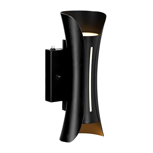 Image of Sylvania Wall Mount Triangle LED Light Sconce 12.5W, 5 CCT (2700 /3000 /3500 /4000 /5000K), 80 CRI, 450 LMS, Black with Sensor - 1 Pack (63473)