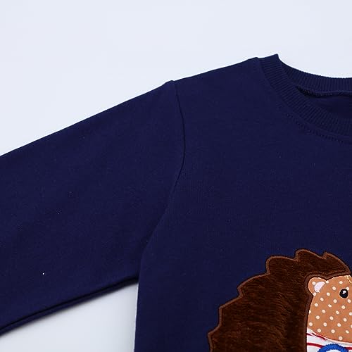 Image of HILEELANG Toddler Boy Sweatshirts Crewneck Long Sleeve Pullover Cotton Graphic Christmas Clothing