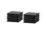 BigDean Schiefer-Untersetzer Set 16 teilig 10x10 cm quadratische Tisch-Untersetzer Servierplatten - 4 Gummifüße zum Schutz