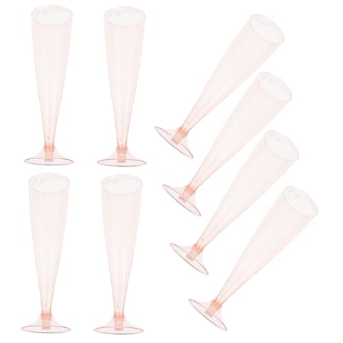 BESTonZON 10個 使い捨て高脚グラス キラキラ輝くプラスチック製カクテル ワイン シャンパン用パーティーグラス 家 ホテル 宴会 バー対応