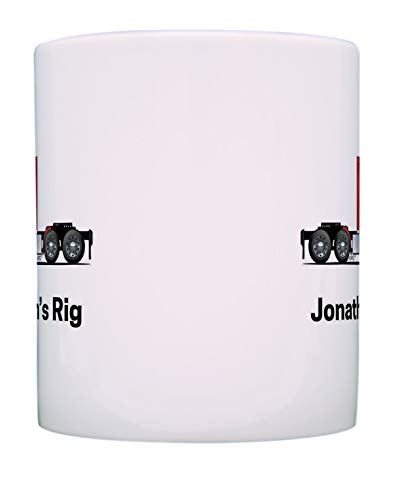 Truck Driver Accessories Custom Name Mug Red Truck Cab Personalized Gift Coffee Mug Tea Cup White