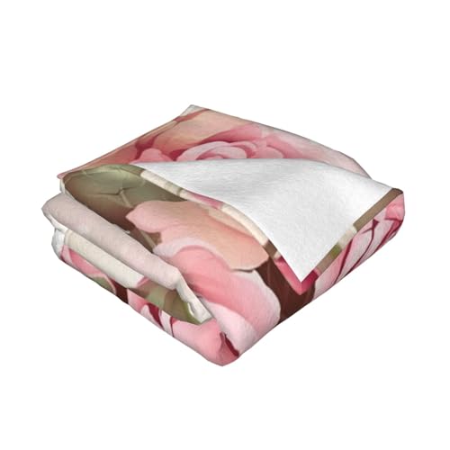 Couverture polaire rose plaid flanelle lit canapé imprimé floral - 4