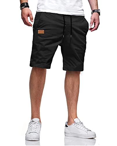 Men's Casual Classic Fit Athletic Workout Golf Cotton Cargo Shorts With 4 Pockets for Summer Beach