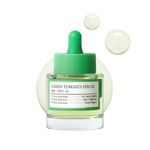FULLY Green Tomato Serum, Pore Tightening with 67% Green Tomato Extract, Vit C and PHA, Elastcity Boosting and Skin Moisturization, Fragrance Free, Vegan & Dermatologically Tested, 1.01 fl.oz