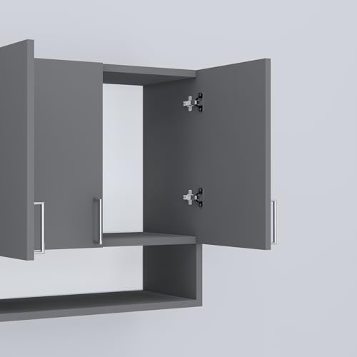 Image of SPECIALITY PANELS 4 Door Modular Wall Mounted Kitchen Cabinet with Organizer Shelf Space Saving Storage Unit Durable Engineered Wood Cupboard for Kitchen Living Room Utility Organizer Furniture
