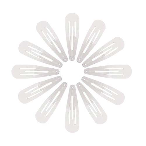 Dofash 12PCS Snap Hair Clips For Women-Non Slip & Metal Hair Barrettes, 5cm 2'' Small Clips For Thin & Fine Hair,White