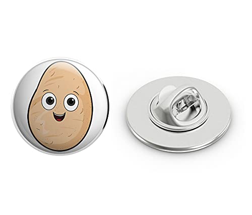 Cute Kawaii Baby Vegan Vegetable Fruit Food Cartoon Emoji - Potato Round Metal 0.75
