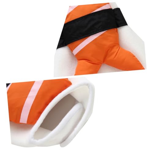 Disfraz de Sushi para Perros, Talla L, Naranja miniatura 6