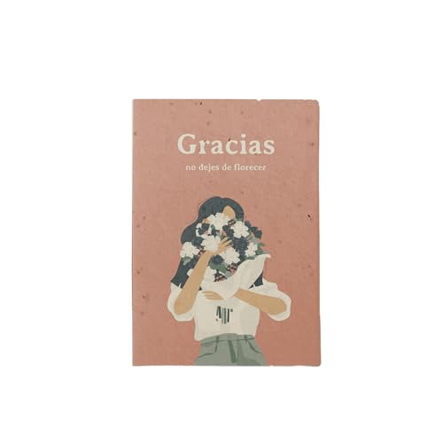 Postal Plantable Gracias | Tarjeta Plantable con Semillas de Flor de Aliso y Sobre de Papel Vegetal | Regalo Original con Vida para Agradecer de Corazón | Resetea
