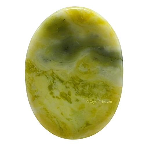 Image of Certified Serpentine Crystal Thumb Worry Pebbles Stones for Anxiety Stress Relief Massage - AAA Grade Original Healing Gemstone Agate Rubbing Stone for Yoga Meditation Spiritual Reiki Feng Shui