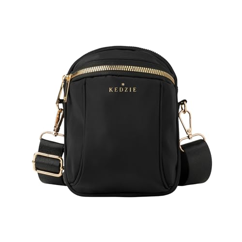KEDZIE Midtown Crossbody Bag Lightweight Purse for Women - Black
