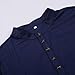 Mens Kaftan Thobe Cotton Linen Muslim Tunic Shirt Long Sleeve Stand Collar Button Up Robe Casual Dress Gown Arabic Clothing 01 Navy Medium