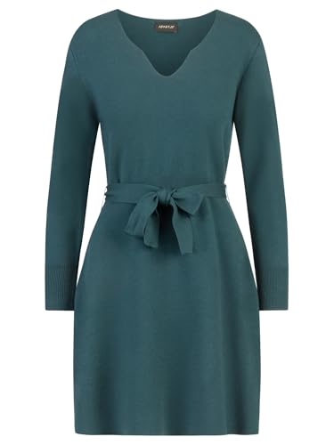 APART Strickkleid mit V-Ausschnitt, dunkelgrün, 44
