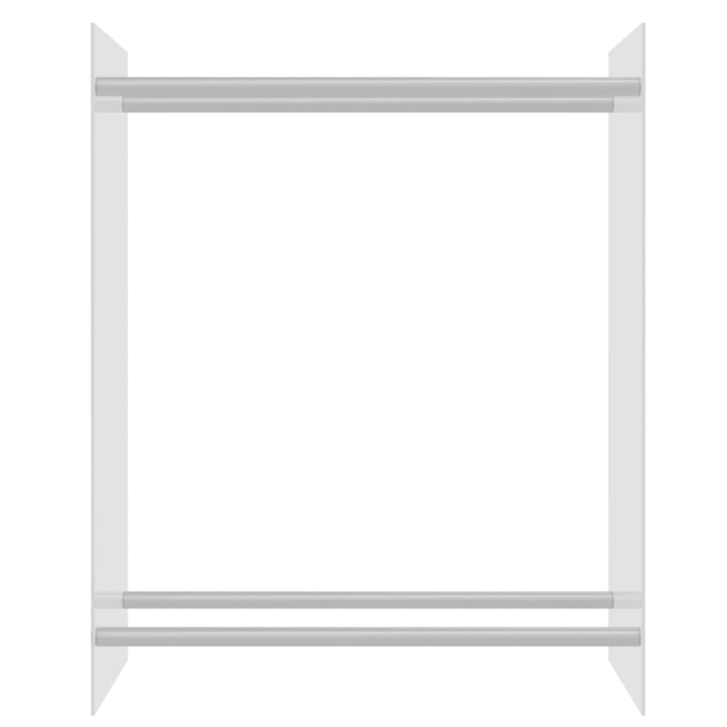 Brennholzregal 80x35x100 cm aus gehärtetem Glas und Stahl, moderner Kaminholzständer für Wohnzimmer, Kaminregal zur geordneten Holzlagerung, robustes Kaminholzregal