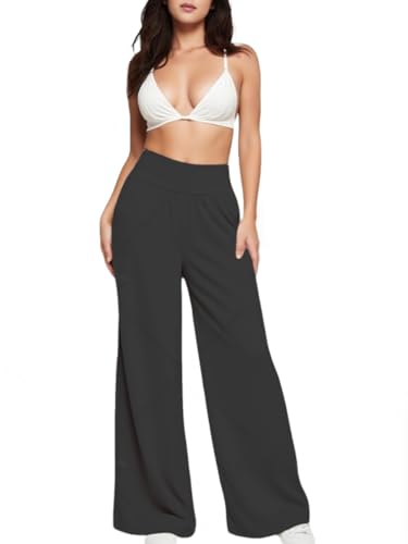 Wide Leg Yoga Pants Women Casual Loose Cozy High Waist Comfy Sports Athletic Lounge Pants with Pockets3