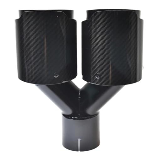 Embout d'échappement double en carbone sergé droit 63-89mm résistant à la chaleur et corrosion