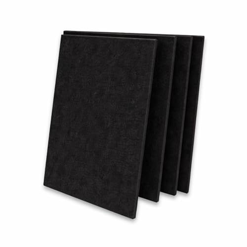 Image of MMT Acoustix Premium Felt Acoustic Panels for Offices, Bedrooms & Studios | Sustainable PET Felt Panels for Echo Reduction & Sound Absorption | 4x2 Ft, 9mm Thick | Piano Black - Pack of 4