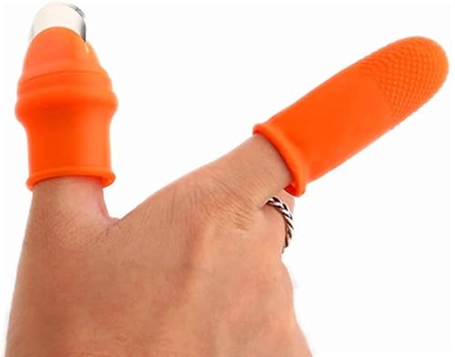 Premium Silicone Thumb Knife with Finger Protector | Stainless St...