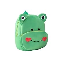 NXLGYDZ Unisex Toddler Animal Backpack，Ultra-Soft Lightweight School Bag，Cute Plush Frog Mini Daypack for 2-6 Years