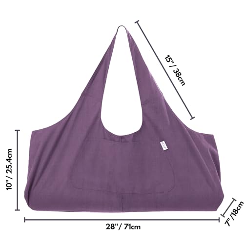 Yogiii Yoga Mat Bag | The ORIGINAL YogiiiTotePRO | Large Yoga Mat Bag or Yoga Mat Carrier with Side Pocket | Yoga Bag Fits Most Size Mats (Imperial Purple)
