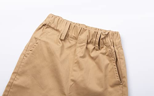 Short chino garçon taille élastique devant plat vêtement école