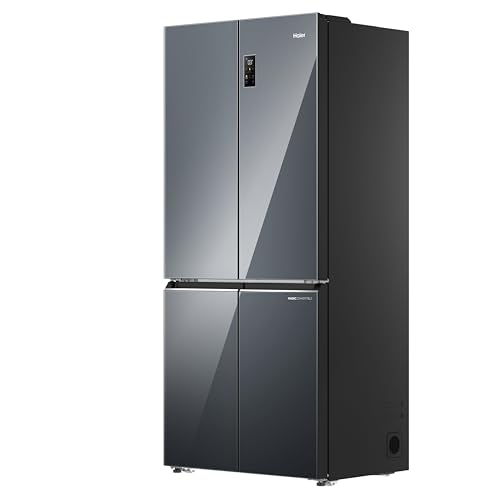 Image of Haier 520 L, Lumiere Series Wi-Fi enabled 4-Door Side by Side frost free Refrigerator with 85% Convertible Fridge & Inverter Technology, Colourful Display Panel (HRB-600MGU1-, Glass Mirror)
