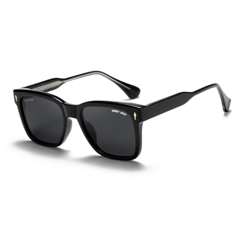 Image of grey jack Full Rim Rectangle Sun Glasses Stylish Sunglasses for Men Women Polarized UV Protection 3317