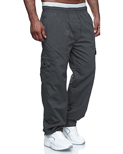 Thwei Mens Cargo Pants Casual Drawstring Athletic Jogger Sports Outdoor Trousers Grey M #TOP2