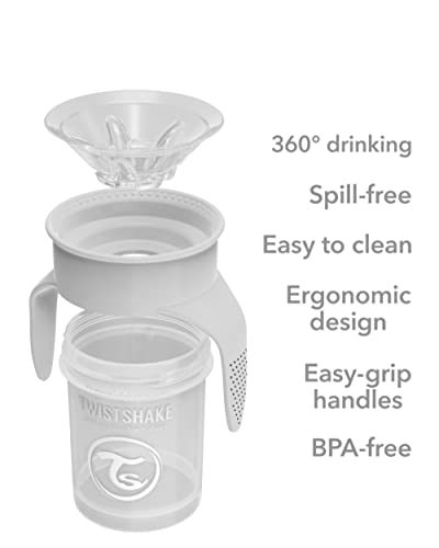Twistshake 360 Cup, White, Single Pack - Image 2