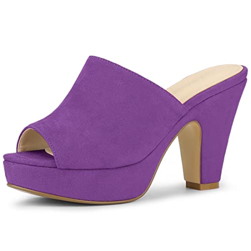 Image of Allegra K Women's Open Toe Platform Chunky Heel Slides Sandals | Party Sandals
