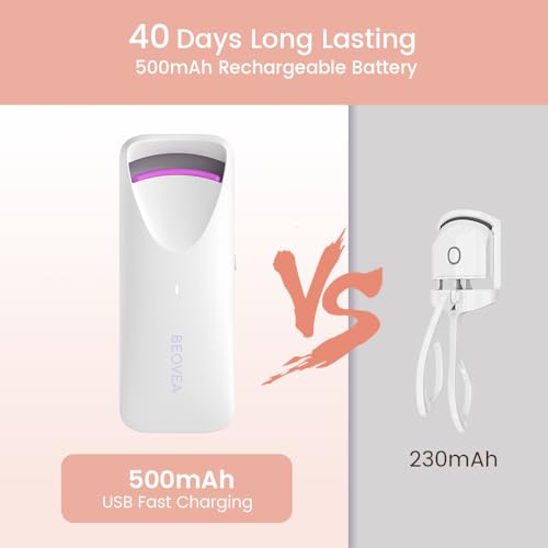 Image of BEOVEA Heated Eyelash Curler - Fast 8-Second Heat for Long-Lasting Curls - Portable Rechargeable Heated Lash Curler, Safe & Effective Eyelash Curlers for All-Day Volume and Lift