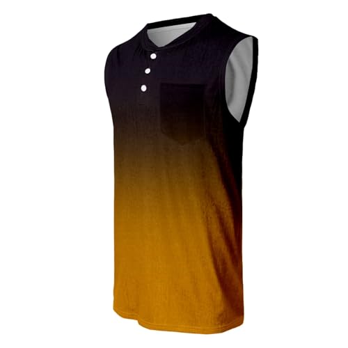Débardeur homme imprimé dégradé jaune coupe décontractée et légère taille L