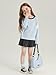 SEEFOR Girls Color Block Pullover Sweaters Kids Oversized Fashion Knit Sweater Clothes,Blue