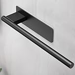 ALOCEO Self Adhesive Towel Rail Hand Towel Holder 304 Stainless Steel Towel Holders for Bathrooms and Kitchen 28CM, Matte Black