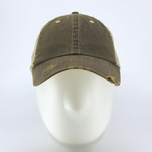 Image of The Vintage Year Distressed Cotton Unstructured Soft Mesh Breathable Adjustable Dirty Wash Dad Hat Trucker Baseball Cap