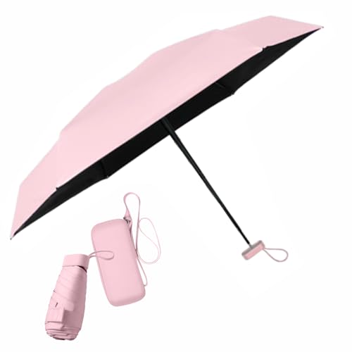 Image of Mini Travel Sun Umbrella for Purse With Case,Small Compact UV Umbrella Protection Sun,Lightweight Portable Parasol Windproof for Women Men Kids