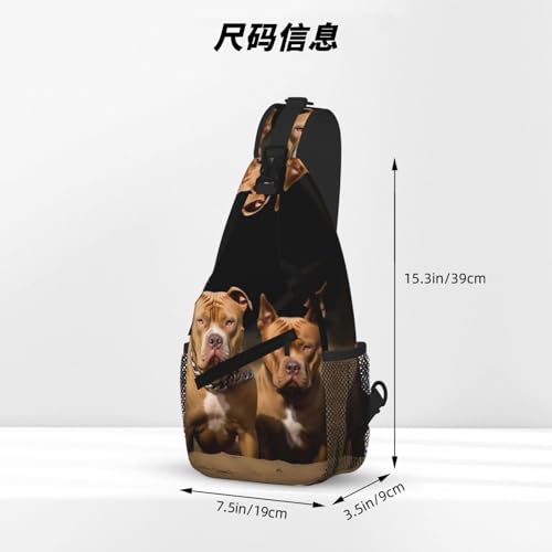 Pitbull Dogs Sling Bag For Women Men Travel Hiking Backpack Crossbody Shoulder Chest Bags Casual Daypack4