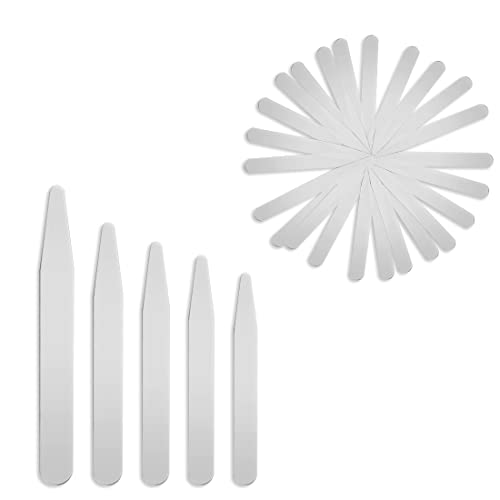 100 Stücke Kunststoff-Kragenstäbchen in 5 Größen transparent Herren Kragenstäbchen Set Kragen Stäbchen Kragenstäbchen für Hemden Cover