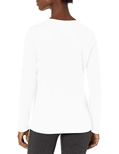 Hanes Women's Sport Cool Dri Performance Long Sleeve Tee, White, Large