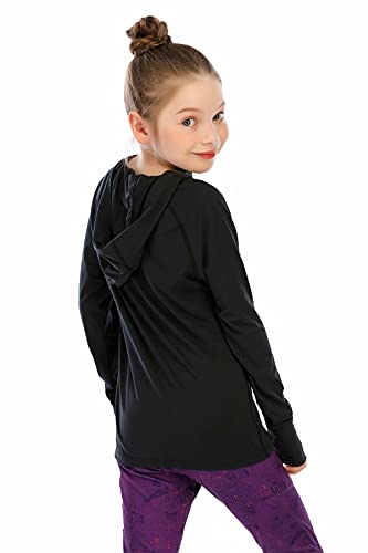 Girls Long Sleeve Shirt UPF50+ Lightweight Hoodie Thin Active Tee Workout Running Pullover Top with Thumb Hole 3-12Years2