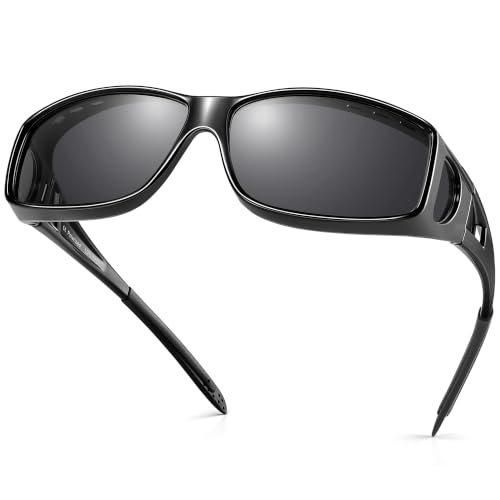 Image of URUMQI Polarized Sunglasses Fit Over Glasses for Men Women UV400 Protection | Wraparound Sun Glasses for Driving, Fishing & Beach, Trendy Shades
