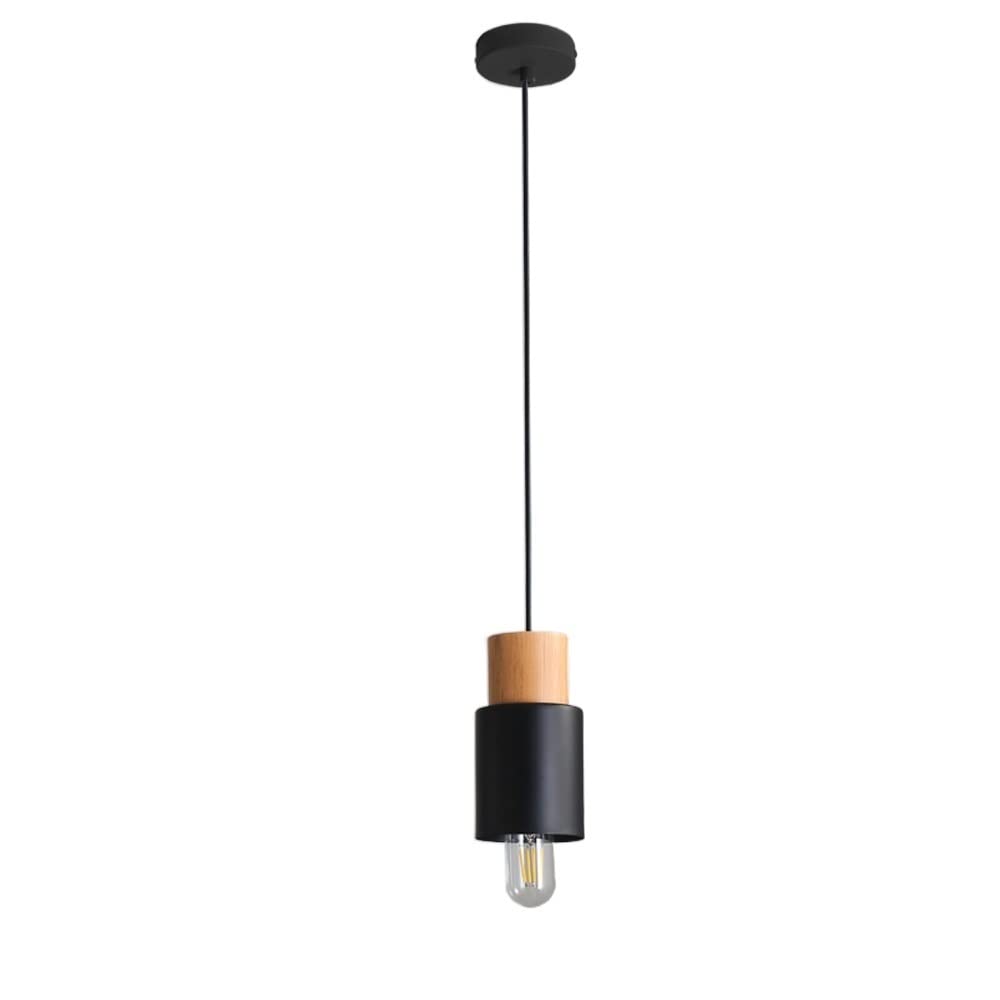 SXECAEPS Modern creative chandelier E27 Colorful Aluminum Pendant Light - Adjustable for Dining Room, Kitchen, and Study(Black)