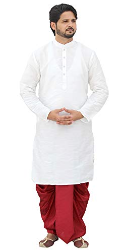 Image of Men's Silk Dhoti Kurta Set Party