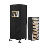 Opatiny 420D - Funda impermeable para panadería a prueba de polvo para panadería comercial, color negro con ventana de PVC para prolongar la vida útil del estante