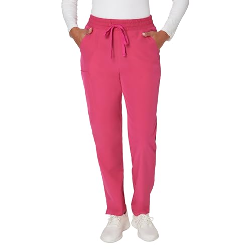 Hanes Comfort Fit Scrub Pants, Moisture-Wicking Healthcare Scrubs for Women, 3 Pockets Pantalones de Traje médico, Rosa Fucsia, XXL para Mujer